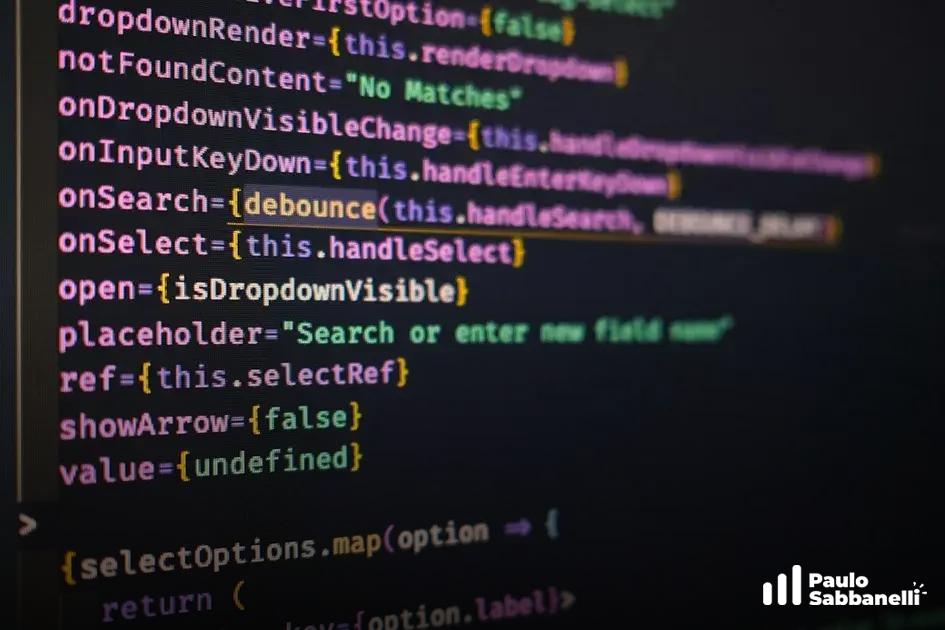 Código React de um menu suspenso com busca, seleção e opções configuráveis