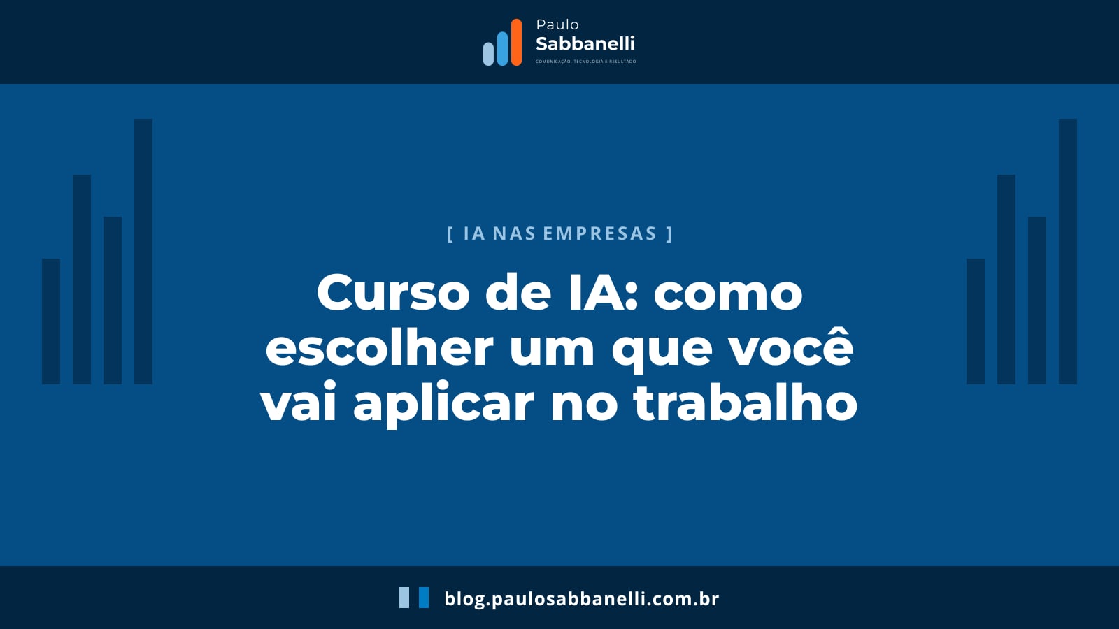 Cartão azul do blog com o rótulo IA nas Empresas e o título do artigo em letras brancas