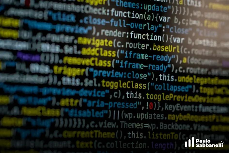 Código JavaScript desfocado relacionado a temas do WordPress e biblioteca Backbone