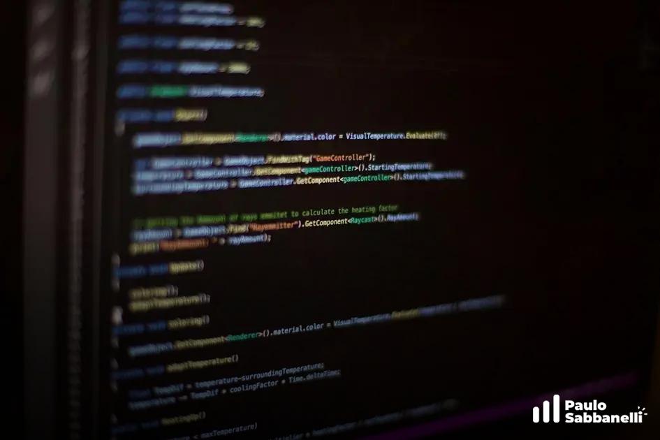 Código C# em Unity calculando temperatura visual e distância de um controlador
