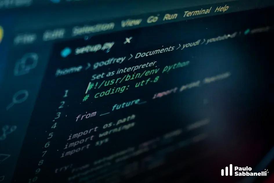 IDE PyCharm exibindo o arquivo setup.py com importações de bibliotecas Python