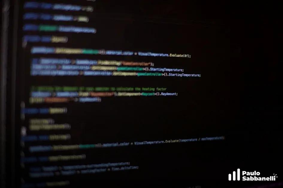 Tela de código desfocada com funções relacionadas a temperatura visual em C#