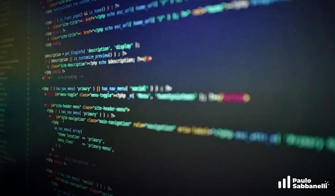 Código PHP de tema WordPress com nome do site, descrição e menu de navegação